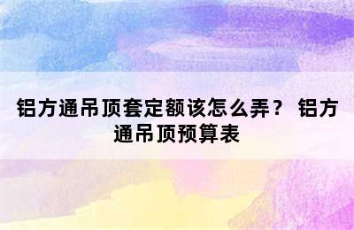 铝方通吊顶套定额该怎么弄？ 铝方通吊顶预算表